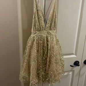 Gold sequin party dress